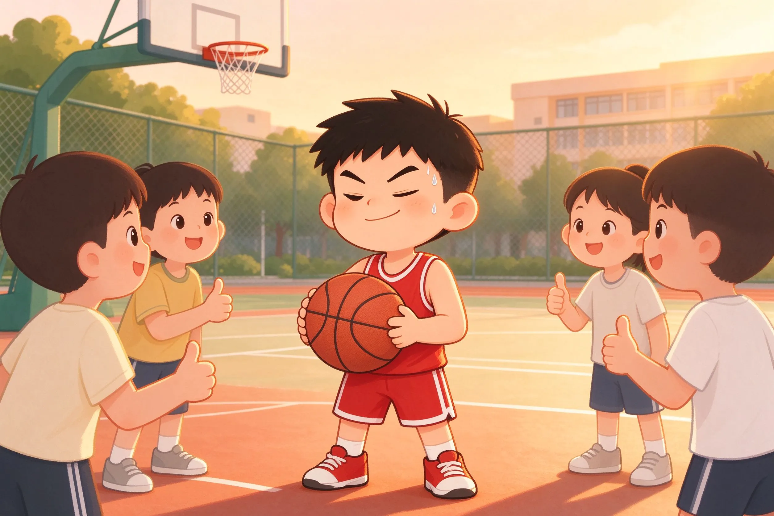 球场上的自信少年,越努力越快乐